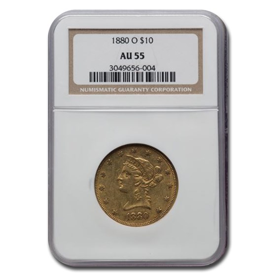 1880-O $10 Liberty Gold Eagle AU-55 NGC 1880-O $10 Liberty Gold Eagle AU-55 NGC